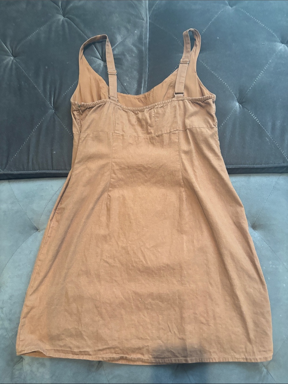 Urban Outfitters Rust-Brown Square Neck Mini Dress - Picture 9 of 10
